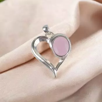 Natural Rose Chalcedony Gemstone 925 Sterling Silver Jewelry Partywear Pendant CP-5-16