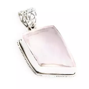 Natural Rose Quartz Gemstone 925 Solid Sterling Silver Jewelry Pendant 1.8 p3a50