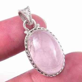 Natural Rose Quartz Gemstone 925 Solid Sterling Silver Gift Pendant 1.25 e5p15