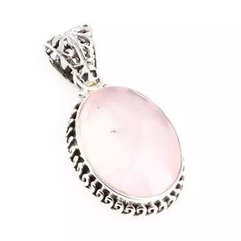 Natural Rose Quartz Gemstone 925 Solid Sterling Silver Jewelry Pendant 1.5 F7I97