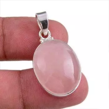 Natural Rose Quartz Gemstone Handmade 925 Solid Silver Gift Pendant 1.50 c6i17