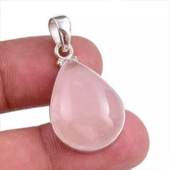 Natural Rose Quartz Gemstone Handmade 925 Solid Silver Gift Pendant 1.50 d8y07
