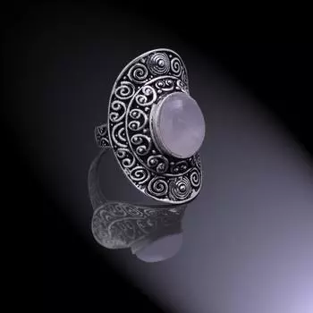 Natural Rose Quartz Gemstone Handmade 925 Sterling Silver Ring Size 8 y2t39