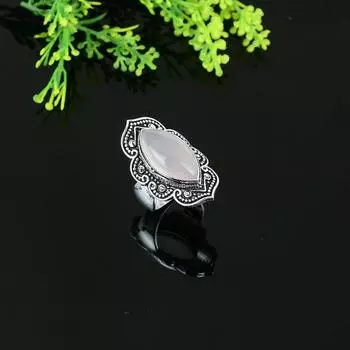 Natural Rose Quartz Gemstone Handmade 925 Sterling Silver Ring Size 7 B1k69