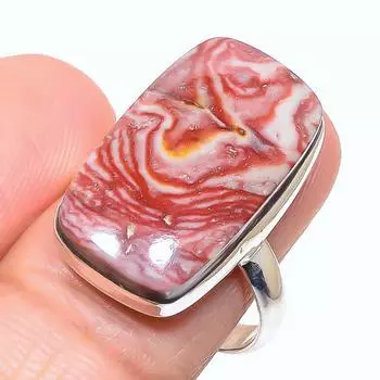 Natural Rosetta Jasper Gemstone 925 Solid Sterling Silver Gift Ring S.8.5 I9f59