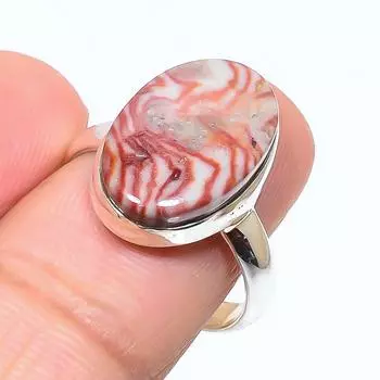Natural Rosetta Jasper Gemstone Handmade 925 Solid Sterling Silver Ring S.8 l1l13