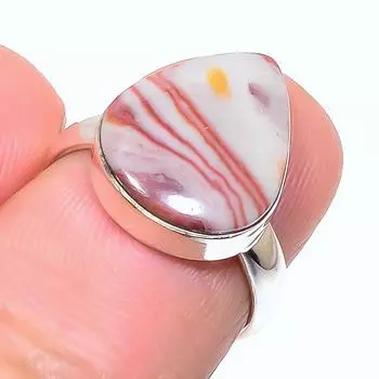 Natural Rosetta Jasper Gemstone Handmade 925 Solid Sterling Silver Ring S.6 b9i93