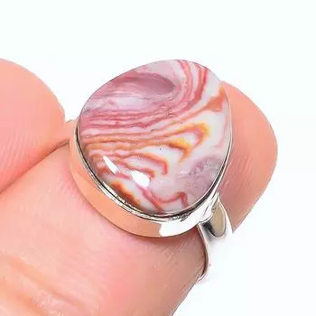 Natural Rosetta Jasper Gemstone Handmade 925 Solid Sterling Silver Ring S.6 a2e32