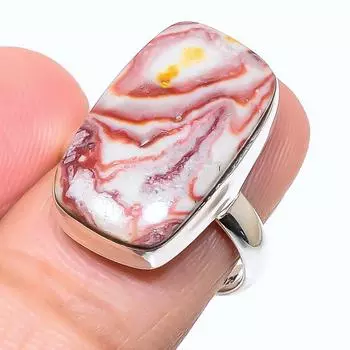 Natural Rosetta Jasper Gemstone Handmade 925 Solid Sterling Silver Ring S.8 m4N82