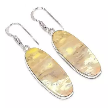 Серьги из натурального русского дендритового серебра 925 пробы 2,01 дюйма o4e23