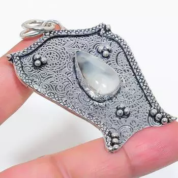 Natural Russian Dendritic 925 Sterling Silver Jewelry Pendant 2.60 U5D93