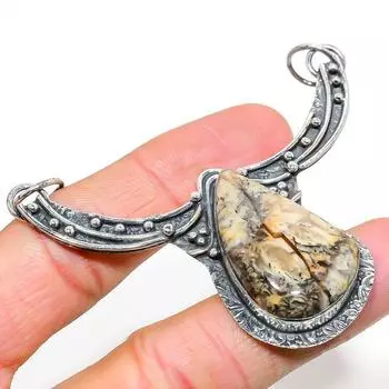 Natural Russian Dendritic Gemstone 925 Sterling Silver Pendant 2.68 D2m88