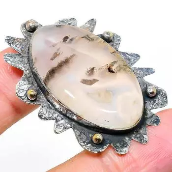 Natural Russian Dendritic Gemstone 925 Sterling Silver Pendant 1.89 e7d73