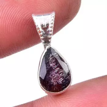 Natural Rutile Gemstone Handmade 925 Solid Sterling Silver Gift Pendant 1 s1A80