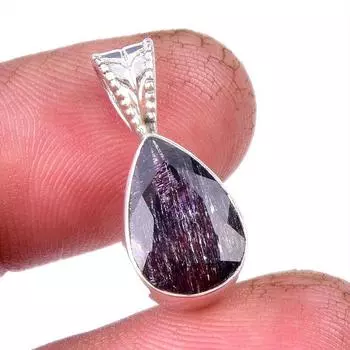 Natural Rutile Gemstone Handmade 925 Solid Sterling Silver Gift Pendant 1 n3S58