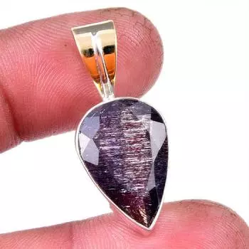 Natural Rutile Gemstone Handmade 925 Solid Sterling Silver Gift Pendant 1 Z9P70