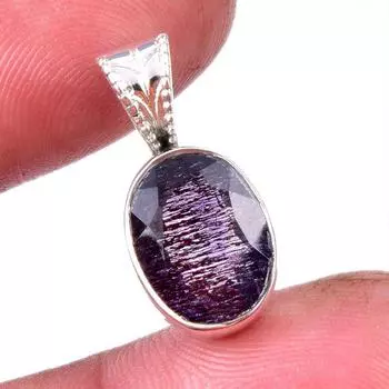 Natural Rutile Gemstone Handmade 925 Solid Sterling Silver Gift Pendant 1 H4k21