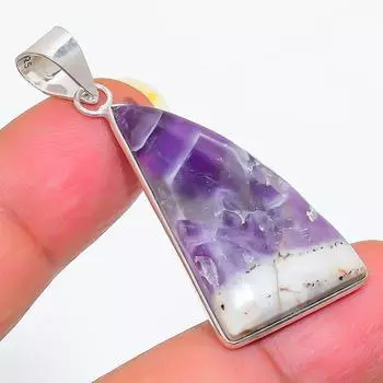 Natural Sage Amethyst Gemstone 925 Sterling Silver Jewelry Pendant 1.65 n4S42