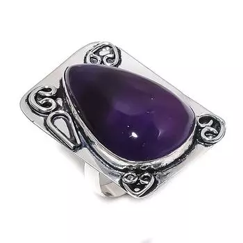 Natural Sage Amethyst Gemstone 925 Sterling Silver Jewelry Ring Size 8 N2G91