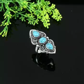 Natural Santa Rosa Turquoise Gemstone 925 Sterling Silver Ring Size 8.5 Q2B29