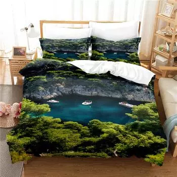 Natural Scenery Duvet Set Duvet Cover Set 3d Bedding Digital Printing Bed Linen Polyester Bedding Set Fashion Design King Queen 70x133cm 2pcs