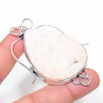 Natural Scolecite Gemstone Handmade 925 Sterling Silver Pendant 2.76 Q6O97