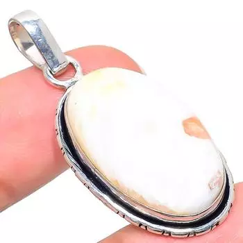 Natural Scolecite Gemstone Handmade 925 Sterling Silver Pendant 1.85 z7C69