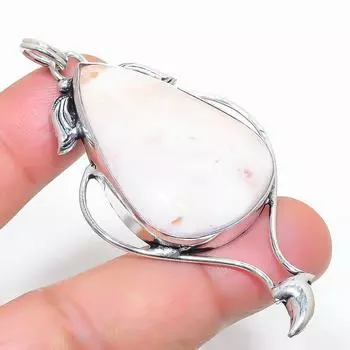 Natural Scolecite Gemstone Handmade 925 Sterling Silver Pendant 2.68 o3y22