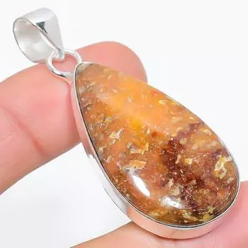 Natural Seame Agate Gemstone Handmade 925 Sterling Silver Pendant 2.29 f8c95