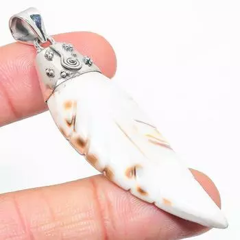 Natural Seashell Gemstone Handmade 925 Solid Sterling Silver Pendant 3 p3k93