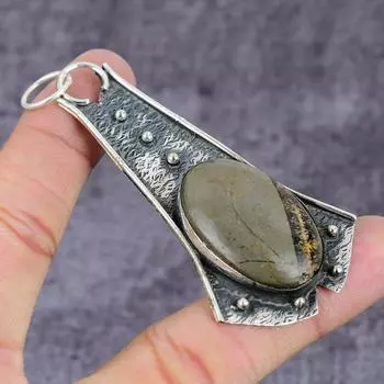 Natural Septarian Gemstone Handmade 925 Sterling Silver Pendant 3.15 b5F39