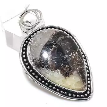 Natural Septerian Stone Gemstone 925 Sterling Silver Jewelry Pendant 2.32 V2G96