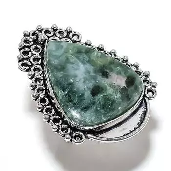 Natural Seraphantine Gemstone Handmade 925 Sterling Silver Ring Size 9 w1g43