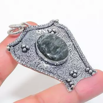 Natural Seraphinite Gemstone 925 Sterling Silver Jewelry Pendant 2.56 n3n97