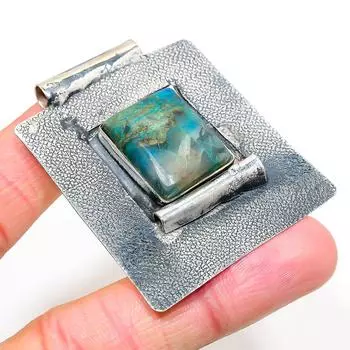 Natural Shattuckite Gemstone Handmade 925 Sterling Silver Pendant 2.21 q3K73