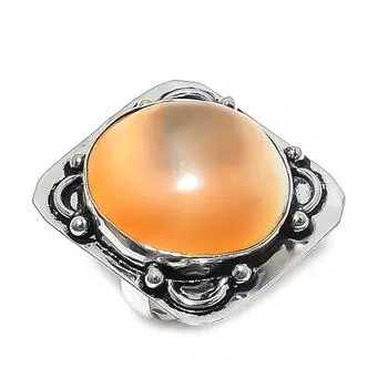 Ювелирные изделия из серебра 925 пробы с натуральным камнем-ракушкой, размер 6 U5n13