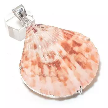 Natural Shell Gemstone Handmade 925 Sterling Silver Jewelry Pendant 3.15 Z0t55