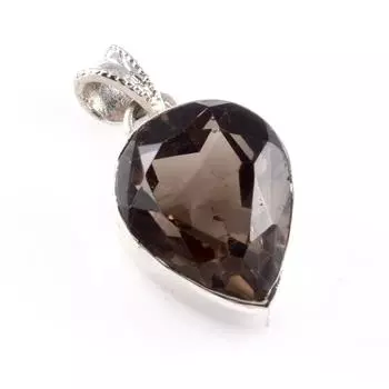 Natural Smoky Quartz Gemstone 925 Solid Sterling Silver Gift Pendant 1.3 Z5i84