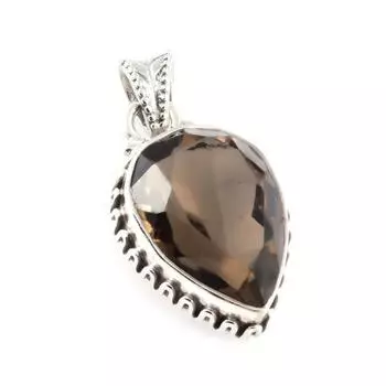 Natural Smoky Quartz Gemstone 925 Solid Sterling Silver Gift Pendant 1.3 B3a84