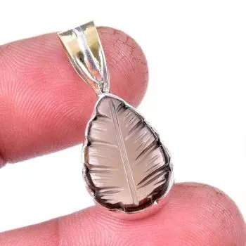 Natural Smoky Quartz Gemstone 925 Solid Sterling Silver Gift Pendant 1.25 Y9i11