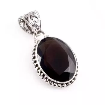 Natural Smoky Quartz Gemstone 925 Solid Sterling Silver Gift Pendant 1.4 o5P34