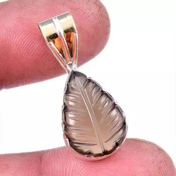 Natural Smoky Quartz Gemstone 925 Solid Sterling Silver Gift Pendant 1.25 q9E71