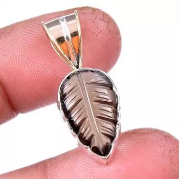Natural Smoky Quartz Gemstone 925 Solid Sterling Silver Gift Pendant 1.25 G0i98