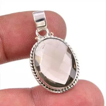 Natural Smoky Quartz Gemstone 925 Solid Sterling Silver Gift Pendant 1.50 P0z66