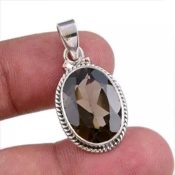 Natural Smoky Quartz Gemstone Handmade 925 Solid Silver Gift Pendant 1.25 I5e13