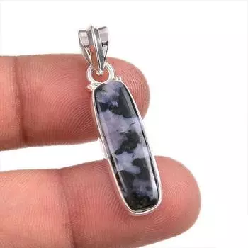 Natural Snowflake Obsidian Gemstone Handmade 925 Solid Silver Pendant 1.5 v0R82