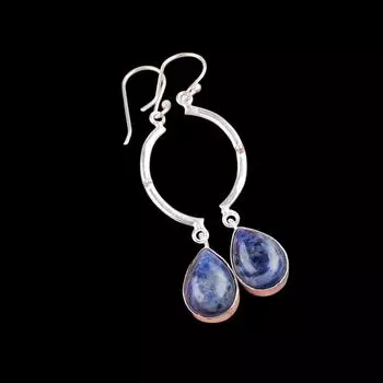 Natural Sodalite Gemstone 925 Sterling Silver Jewelry Handcrafted Earrings 2.60 EE-43-29
