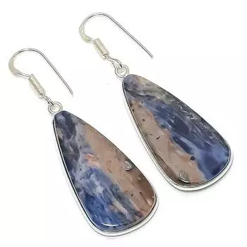 Natural Sodalite Gemstone 925 Sterling Silver Jewelry Earring 2.05 e7O97