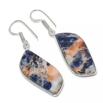 Natural Sodalite Gemstone 925 Sterling Silver Jewelry Earring 1.89 j4g54