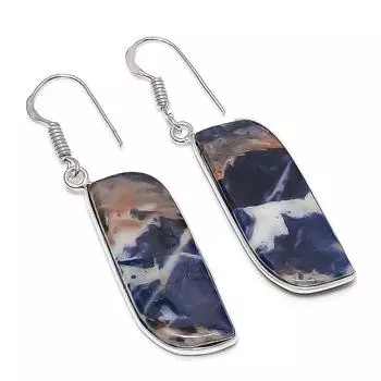 Natural Sodalite Gemstone 925 Sterling Silver Jewelry Earring 2.09 l4E73
